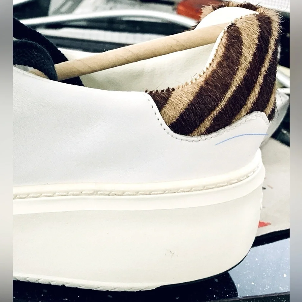Cole Haan Grandpro Cloudfeel Topspin Leather & Faux Calf Hair Sneakers Size 11 M